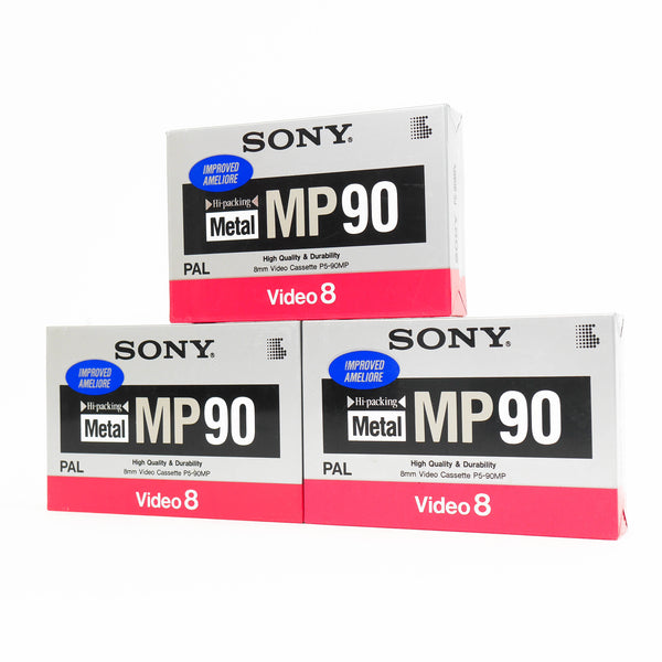 Lot de 3 Sony Video 8mm Metal MP 90 Minutes - 416001