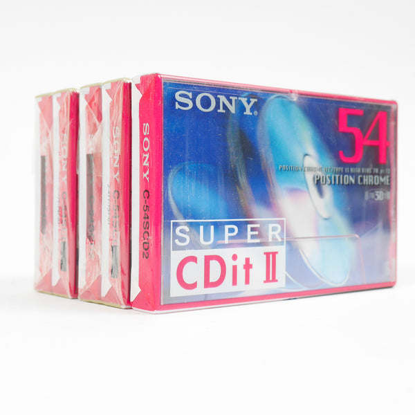Lot Cassettes Chrome Sony Super CDit II 54 Minutes x5 - NOS - Ref 502009