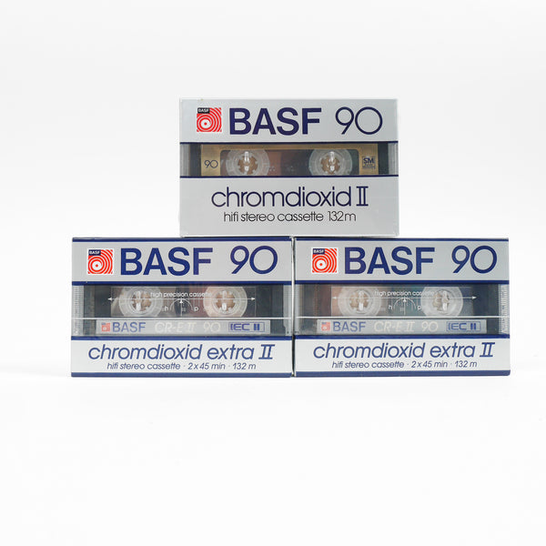 Lot Cassettes BASF Chromodioxid Extra II C90 Minutes x3 - NOS - Ref 502016