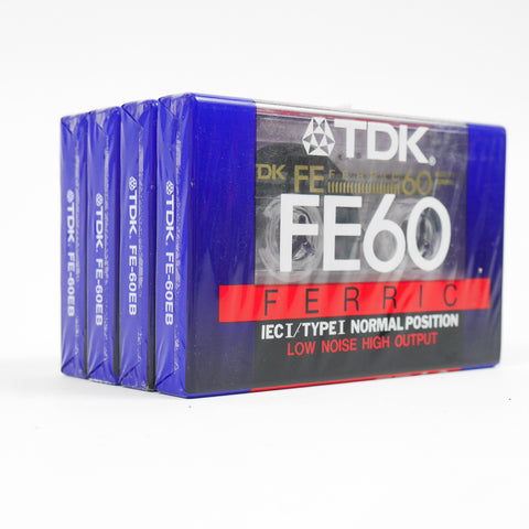 Lot Cassettes TDK FE 60 Minutes x4 - NOS - Ref 502030