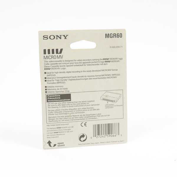 Cassette Sony Micro MV 60 minutes - Ref 540001