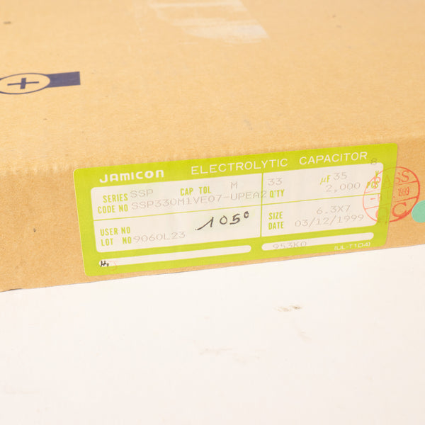 Boîte 2000 Condensateurs Électrolytiques Jamicon 33µF 35V SSP - Ammo Pack