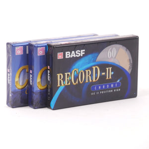 Lot cassettes BASF Record II C60 + 2 CE II C6 Chrome Type II