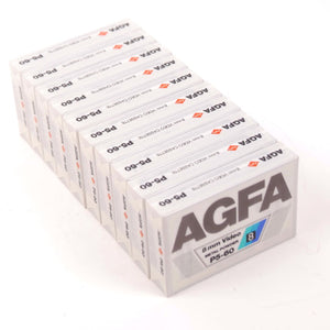 Lot Cassettes Agfa video 8 60 Metal Powder P5-60 - 60 Minutes X10